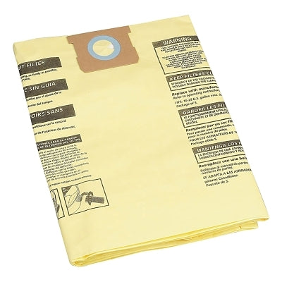 High-efficiency disposable filter bag for Shop-Vac® type J workshop vacuums, paper
