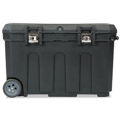 Mobile trunk, 23 inches x 37 inches x 23 inches, 50 gallons, black