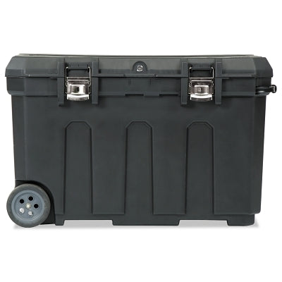Mobile trunk, 23 inches x 37 inches x 23 inches, 50 gallons, black