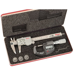 Electronic caliper and micrometer set, inch/metric, includes case, micrometer 734XFL-1, caliper 799A-6/150