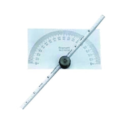 Protractor and depth gauge, 6 inches, 0-180°, graduations in eighths and sixteenths