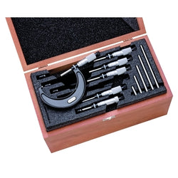 S436.1 Micrometer Set, Model ST436.1BXRLZ, Range 0 to 4 inches, Graduation 0.0001, Includes 3 Standards/Case