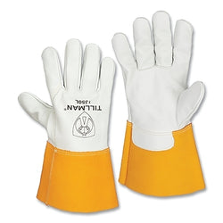 MIG welding gloves, 32K, premium top grain pigskin, large, tan, 4-inch cuffs