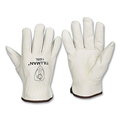 1425 Leather and Fleece Winter Gloves, Extra Large, Fleece Lined, Pearl Color