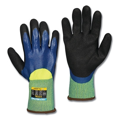 Guantes de invierno resistentes a cortes, 1773, talla pequeña, negro/amarillo de alta visibilidad/naranja
