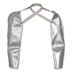 DuPont™ aluminized carbon Kevlar® sleeves with straps, 23 inches long, one size fits all, snaps, silver color