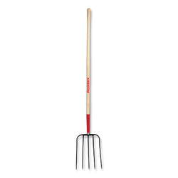 Manure forks, with flexible beam, 4 oval tines, 48-inch handle