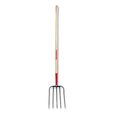 Manure forks, with flexible beam, 4 oval tines, 48-inch handle