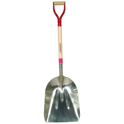 Aluminum spoons, 14.5 x 11 blade, 31-inch white ash steel D-handle