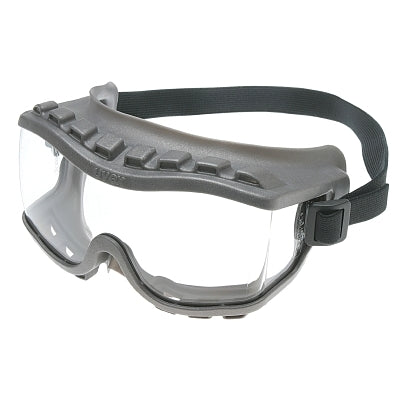 Strategy glasses, transparent/grey, Uvextra anti-fog coating, fabric strap, direct ventilation