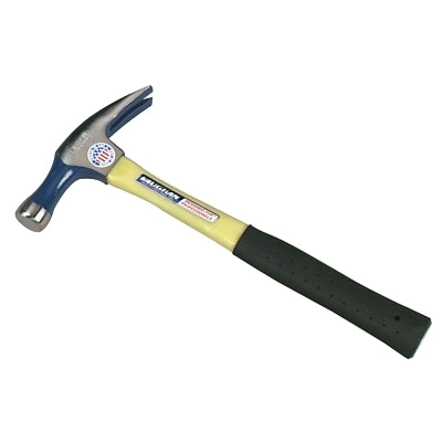 Electrician's claw hammer, forged steel, fiberglass handle, 14 inches, 1.86 lb