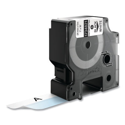 Etiqueta autolaminable, 1 pulgada x 18 pies, negro sobre blanco