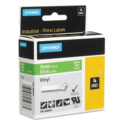 Rhino™ Industrial Vinyl Label Cartridge, 1/2 in. wide x 18 ft. long, black print on orange background