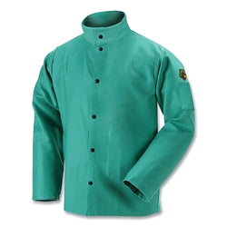 Chaqueta de soldadura de algodón ignífuga F9-30C, extragrande, 9 oz, verde