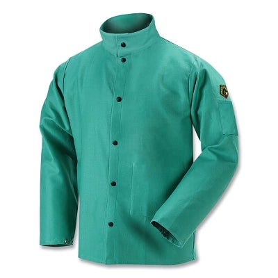 Chaqueta de soldadura de algodón ignífuga F9-30C, extragrande, 9 oz, verde