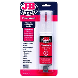 Compuestos para soldadura en frío, jeringa PlasticWeld de 25 ml con empaque protector, transparente