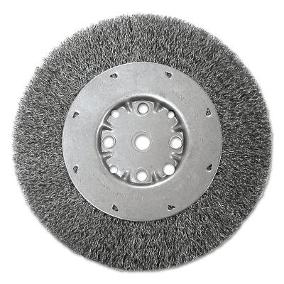 Corrugated wire wheel, 7 in. deep x 3/16 in. wide, 0.014 in. steel wire, 9000 rpm