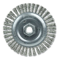 Cepillo de limpieza de soldaduras Roughneck Jr. Root Pass, 5" de diámetro, cara de 3/16" de ancho, acero inoxidable, 12500 RPM