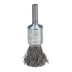 Cepillo de alambre ondulado con punta sólida, acero inoxidable, 25 000 rpm, 1/2 pulg. x 0,014 pulg.