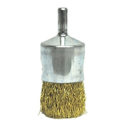 Cepillo de alambre ondulado con copa revestida, acero inoxidable, 22 000 rpm, 3/4 pulg. x 0,006 pulg.