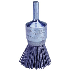 Cepillo de extremo Nylox®, miniatura, nailon abrasivo, diámetro del cepillo: 3/16 in, diámetro de las cerdas: 0,018 in, vástago: 1-1/4 in, longitud: 37 000 rpm