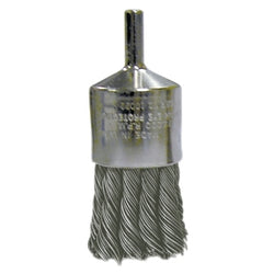Cepillo de extremo niquelado, acero inoxidable, 1-1/8 pulg. x 0,014 pulg., 22 000 rpm
