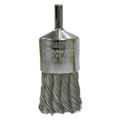 Nickel-plated end brush, stainless steel, 1-1/8 in. x 0.014 in., 22,000 rpm