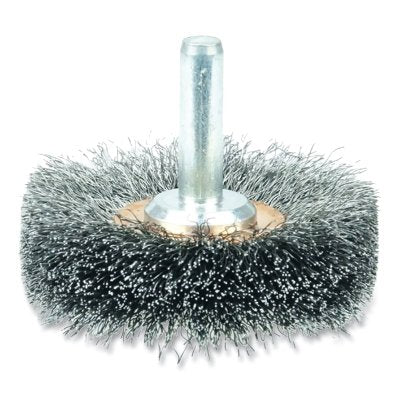 Narrow Conflex Brush with Mounted Shank, 2 1/2 in. deep x 3/8 in. wide, 0.006 in. steel, 20,000 rpm