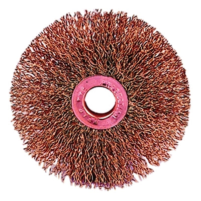 Spark-proof wire wheel, 3 in. deep x 5/8 in. wide, 0.014 in. brass wire, 20,000 rpm