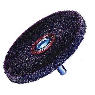 Cepillo Conflex de vástago montado Polyflex®, 2 pulg. de profundidad x 1/4 pulg. de ancho, acero .0118, 20 000 rpm