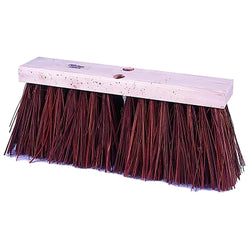 Escobas de calle, bloque de madera dura de 24 pulgadas, borde L de 5 1/4 pulgadas, relleno de polipropileno naranja