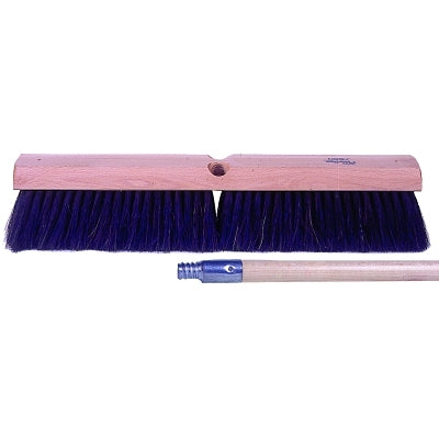 Cepillo de barrido fino de crin de caballo, bloque de madera dura de 24 pulgadas, borde de 3 pulgadas