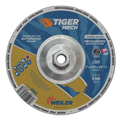 Tubería mecanizada Tiger de 7" x 3/32", Z30T, tipo 27, tuerca de 5/8" -11