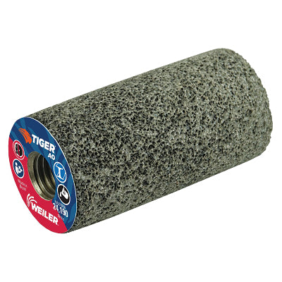 Tiger® Grinding Plug, 2" Diameter x 3" Thick x 5/8"-11 Mandrel, 24 Grit, Aluminum Oxide, Type 18, 12 Units per Box