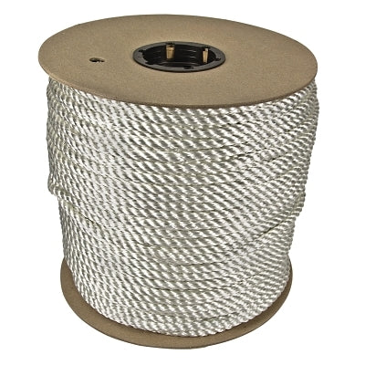 Braided nylon ropes, 3/8 in. x 600 ft., nylon, white