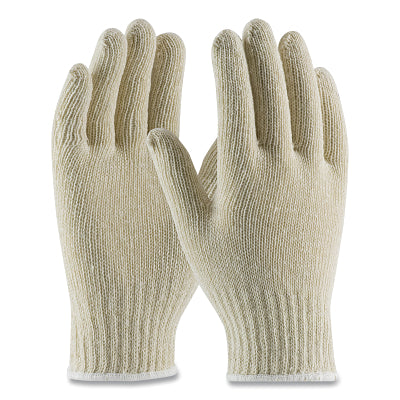 Guantes de algodón/poliéster de punto sin costuras, calibre 7, peso estándar, grandes, de punto continuo, resistentes, grises