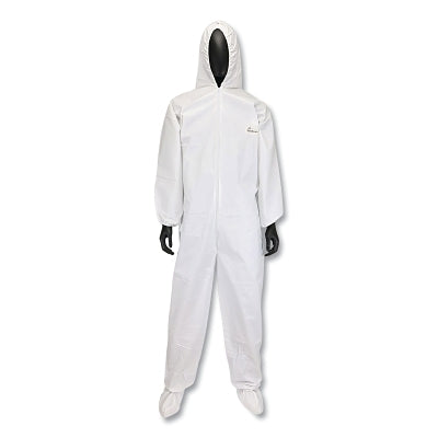 Overol desechable microporoso Posi-Wear® BA™ con capucha y bota, blanco, talla XL