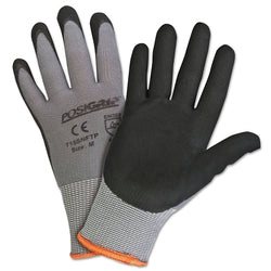 Guantes recubiertos de nitrilo con microespuma, extra grandes, negros/grises, 9 1/2 pulgadas, palma recubierta