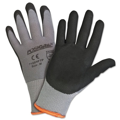 Guantes recubiertos de nitrilo con microespuma, extra grandes, negros/grises, 9 1/2 pulgadas, palma recubierta