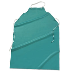 Vinyl apron with raw edge, 89 cm wide x 114 cm long, vinyl, white