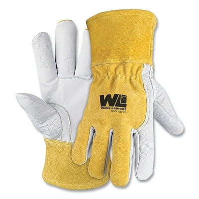 Premium Leather MIG Welding Gloves, Goatsking, Medium Size, Glove Cuffs, A2