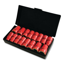 Insulated socket set, 3/8 in., 12-point, metric/SAE, with storage case