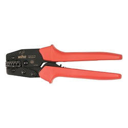 Crimpadora de manguitos con trinquete, 8,6" de largo, 26-8 AWG, color rojo