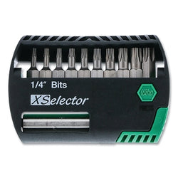 11-piece set of TORX® XSelector security selectors and magnetic bit holder. CVM steel.