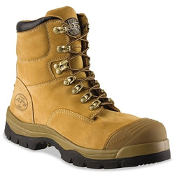 Men's general purpose leather work boots, size 11, wheat color