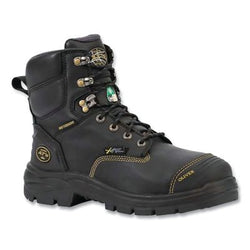 Men's Series 55 construction safety boots, size 9.5, leather, black