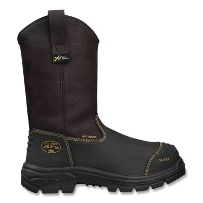 Bota de trabajo con punta de acero de 10 pulgadas, serie 65, talla 10, cuero, marrón