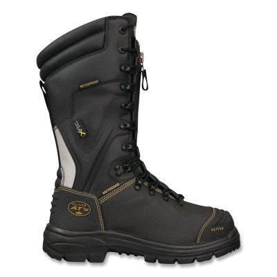 Botas con cordones y punta de acero Serie 65, 10 pulgadas, para hombre, de cuero, color negro