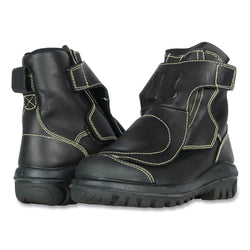 66299P 8-inch leather boots with laces and alloy toe cap, size 9.5, black