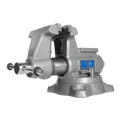 Tornillo de banco mecánico Pro, mordaza de 6-1/2", garganta de 4-3/8", base giratoria